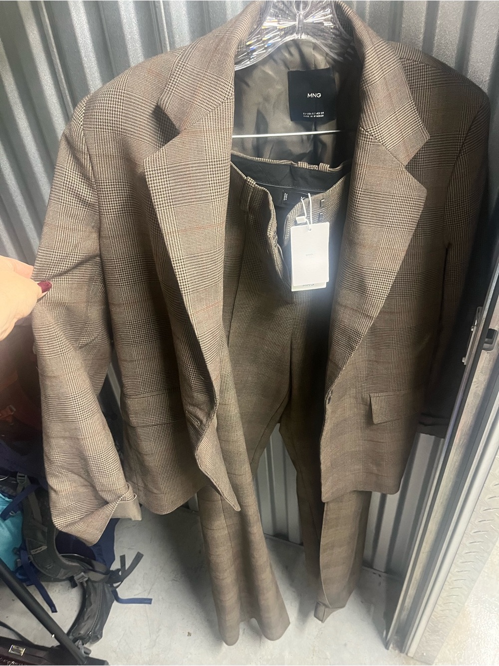 Mango women’s Brown Plaid Suit